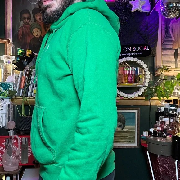 Polo by Ralph Lauren Medium men's Bright Green Hoodie - Picture 4 of 12